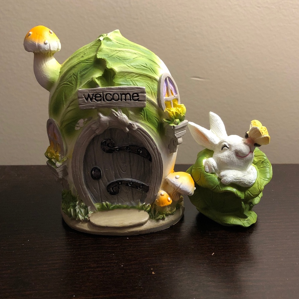 Easter Green and White Cabbage House Decor / Fairy Garden Spring Decor